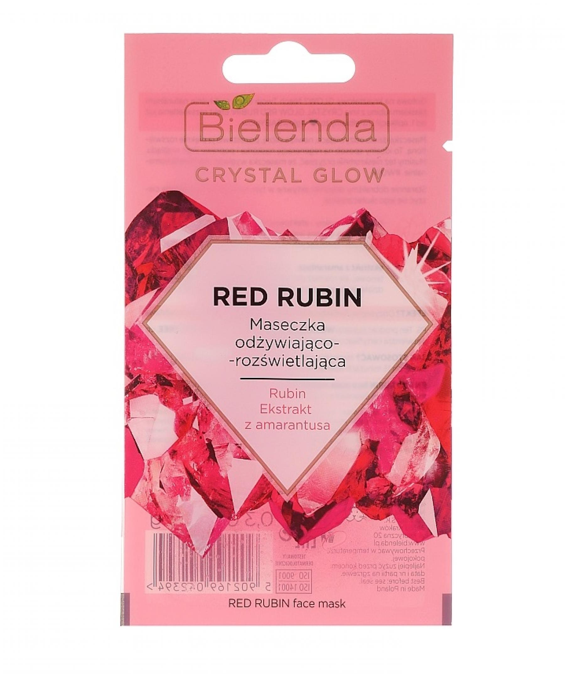 Crystal Glow Red Rubin Θρεπτική μάσκα προσώπου 